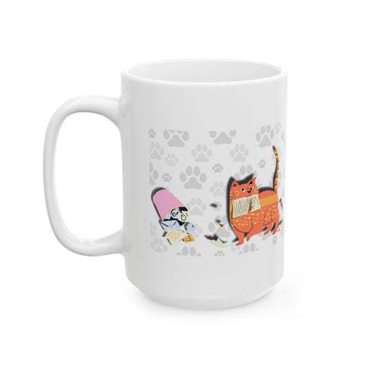 The Best Part of Getting the Mail Is You Ceramic Mug – Cat & Mail Edition, 11oz / 15oz, Dishwasher Safe