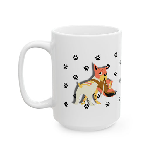 The Best Part of Going to Work Is You Ceramic Mug – Dog & Shoes Edition, 11oz / 15oz, Dishwasher Safe