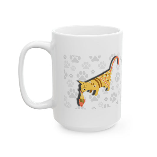 The Best Part of Receiving Gifts Is You Ceramic Mug – Cat & Gift Edition, 11oz / 15oz, Dishwasher Safe