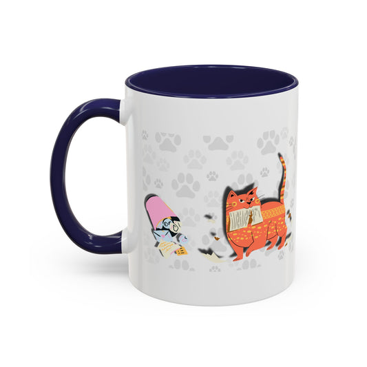 Funny Cat Mail Coffee Mug - The Best Part of Getting the Mail Is You - 11oz 15oz Accent Mug, Cheeky Ginger Kitty Art Gift