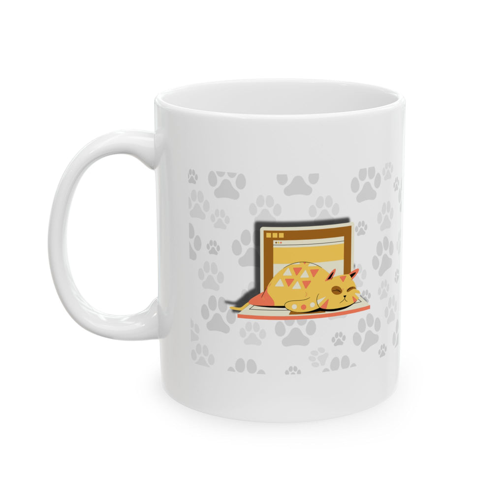 "The Best Part of Working Is You" Ceramic Mug – 11oz / 15oz Cat & Laptop Edition