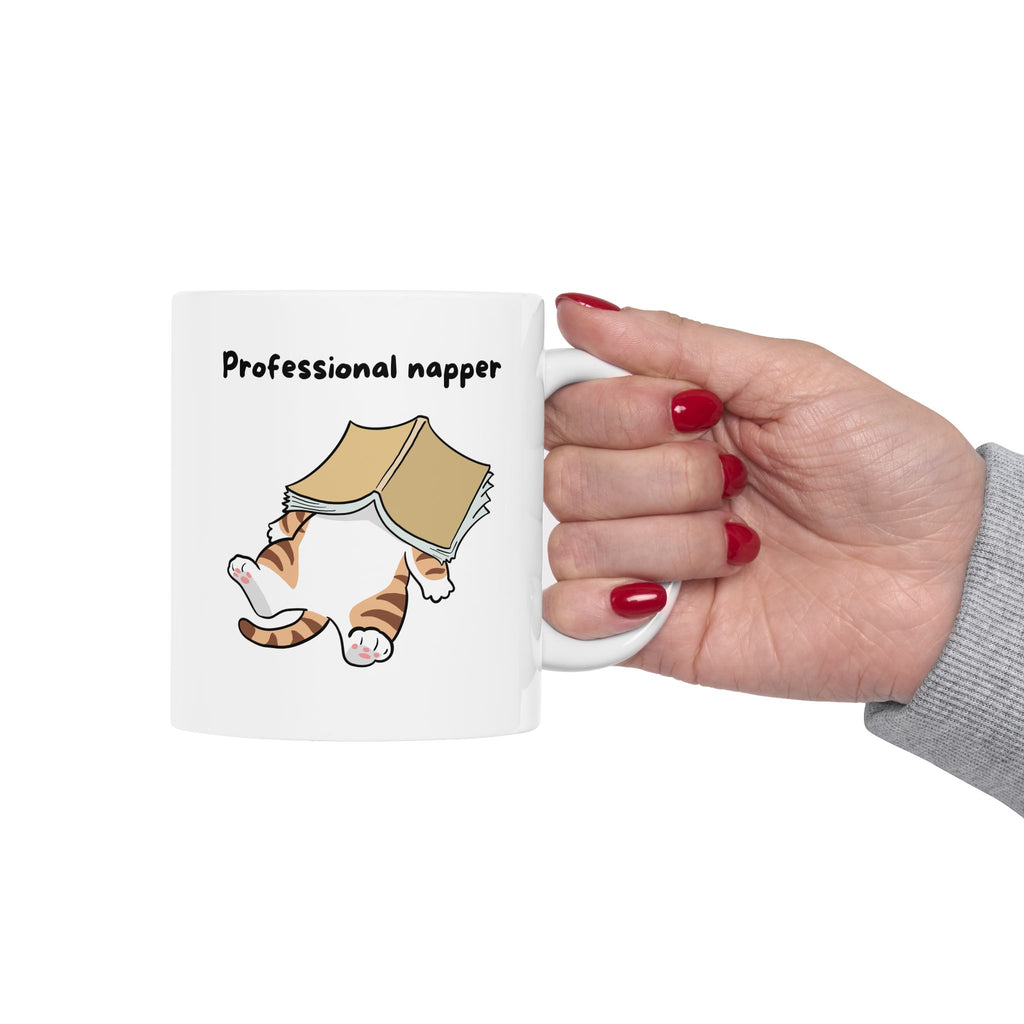 "Professional Napper" Ceramic Mug – 11oz / 15oz Cat Edition