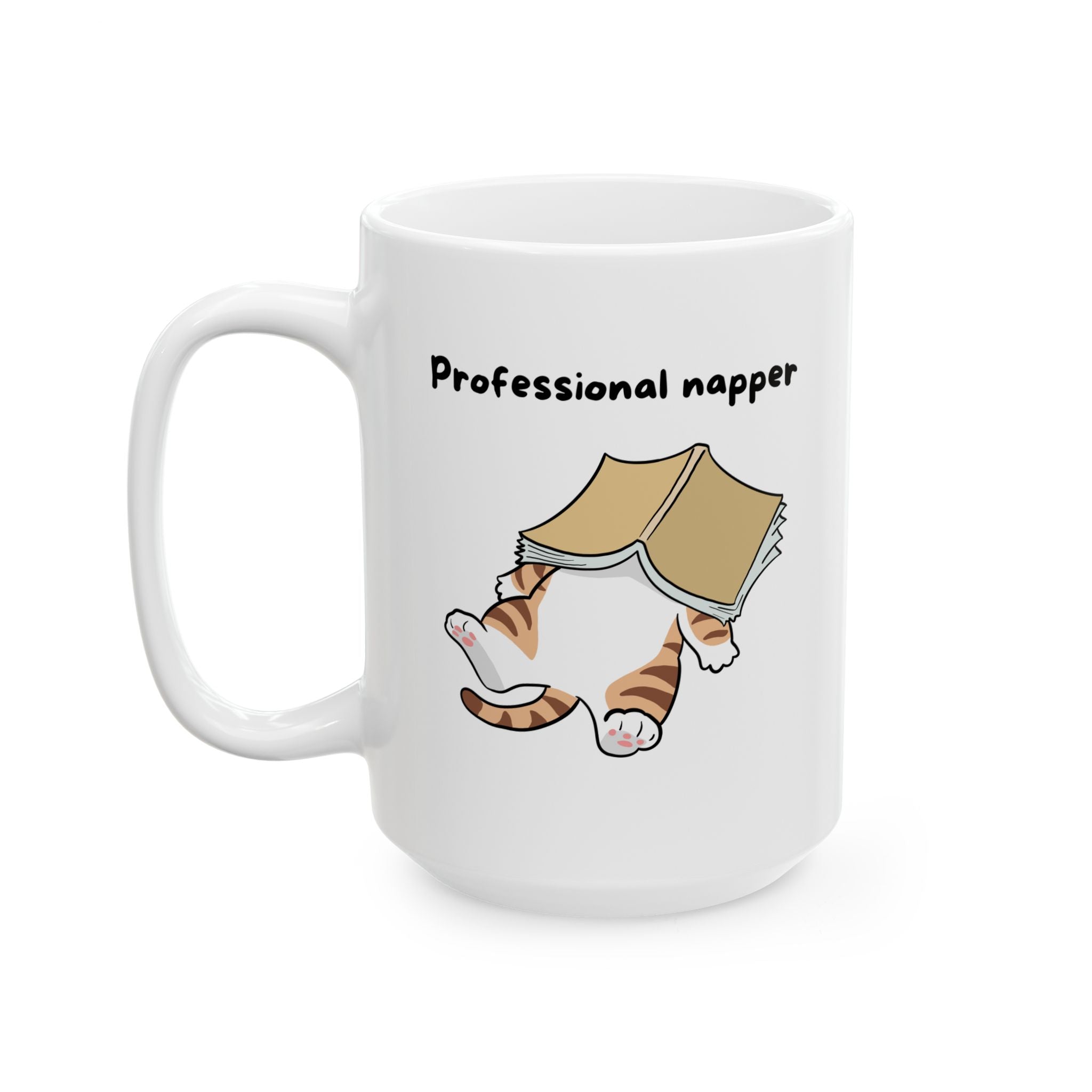 "Professional Napper" Ceramic Mug – 11oz / 15oz Cat Edition