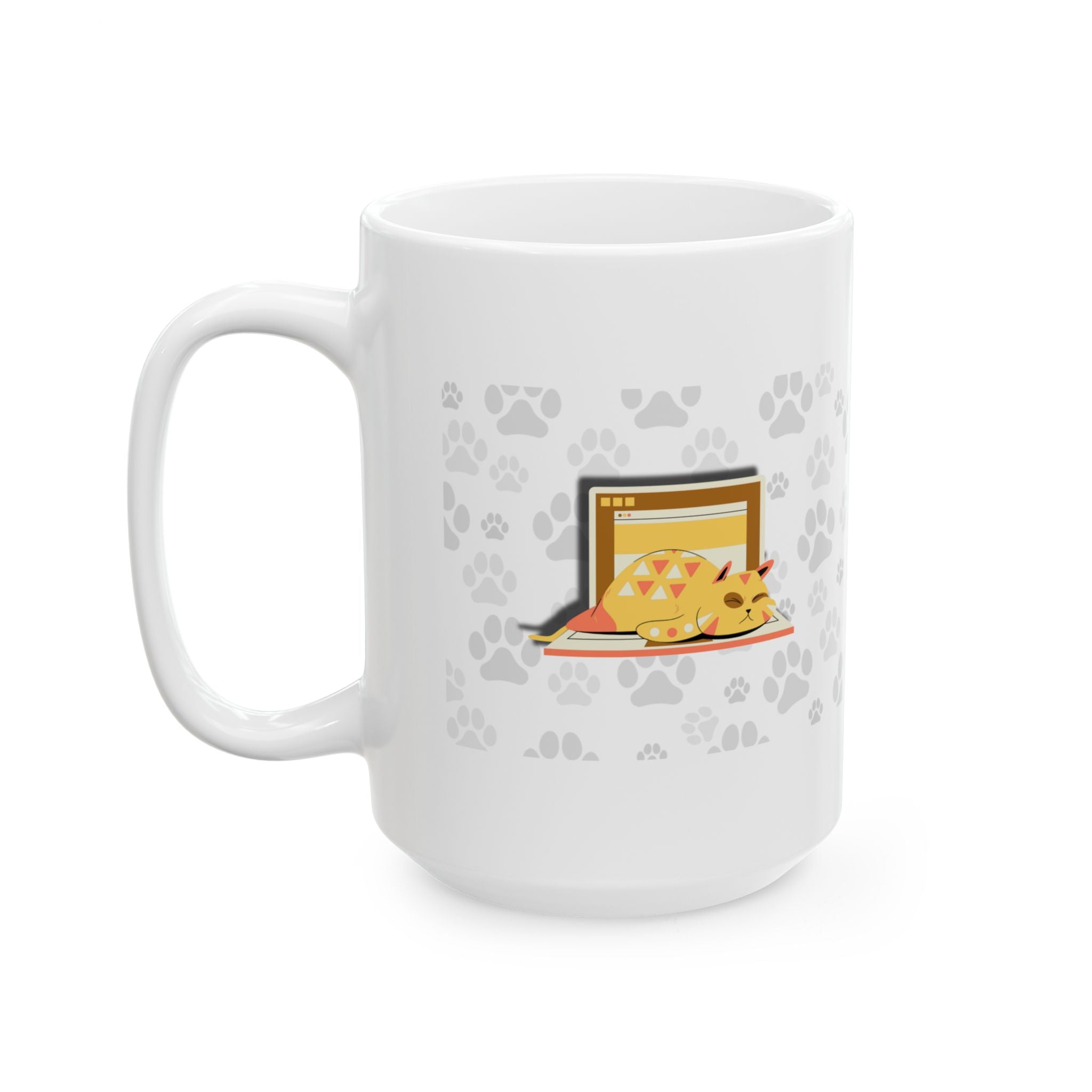 "The Best Part of Working Is You" Ceramic Mug – 11oz / 15oz Cat & Laptop Edition