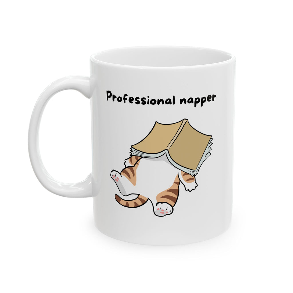 "Professional Napper" Ceramic Mug – 11oz / 15oz Cat Edition